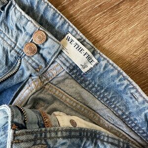 Free People Women’s Aster Light Wash High Rise Straight Denim Jeans